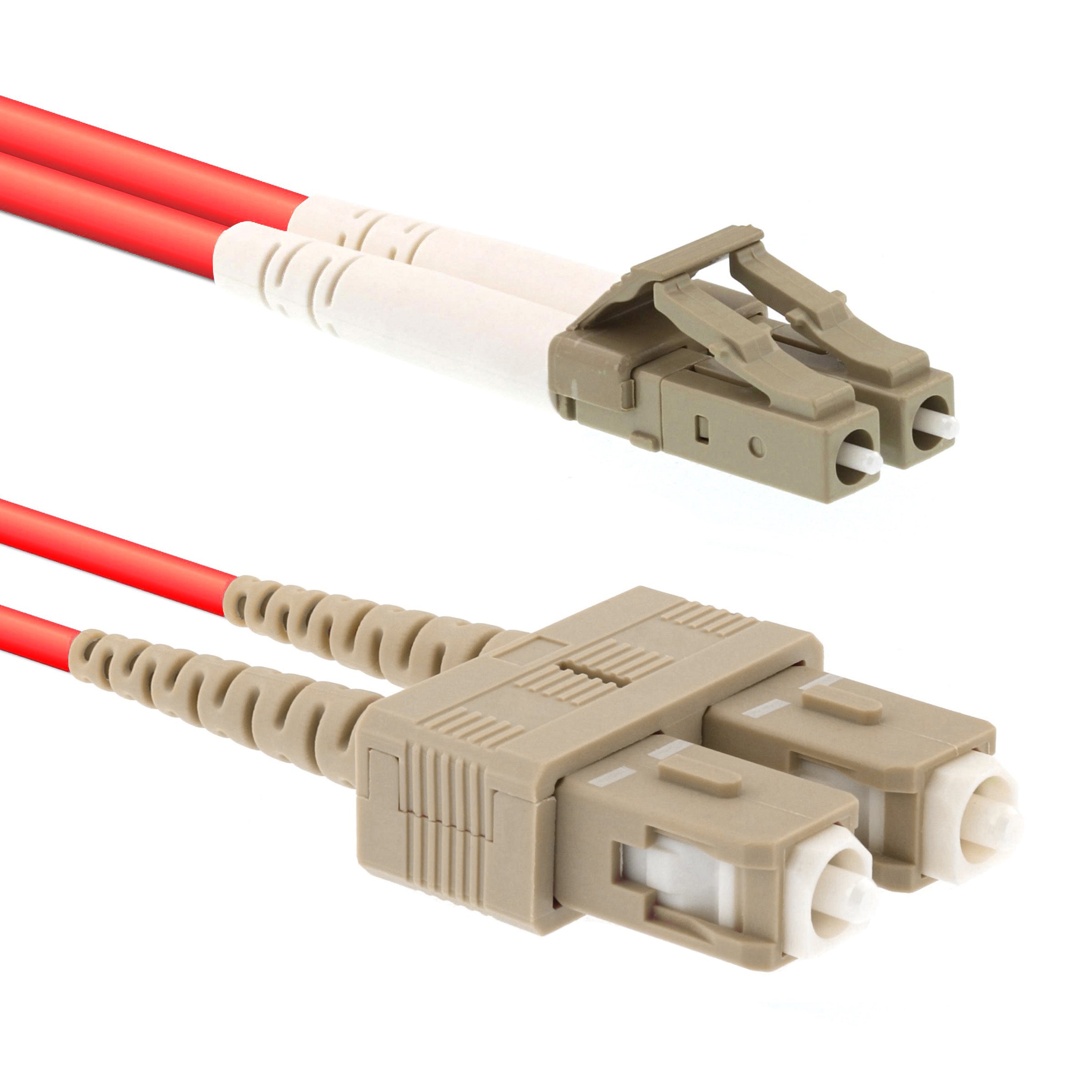 CCD LC-SC Multimode OM1 Duplex Fibre Optic Patch Cable